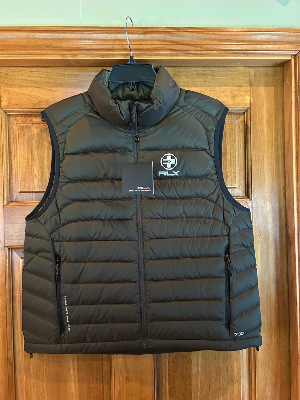 Ralph Lauren RLX Dark Loden Green Quilted Down Vest